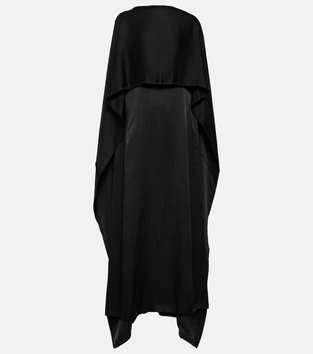 Шелковое атласное платье с накидкой Hunter GABRIELA HEARST, черный