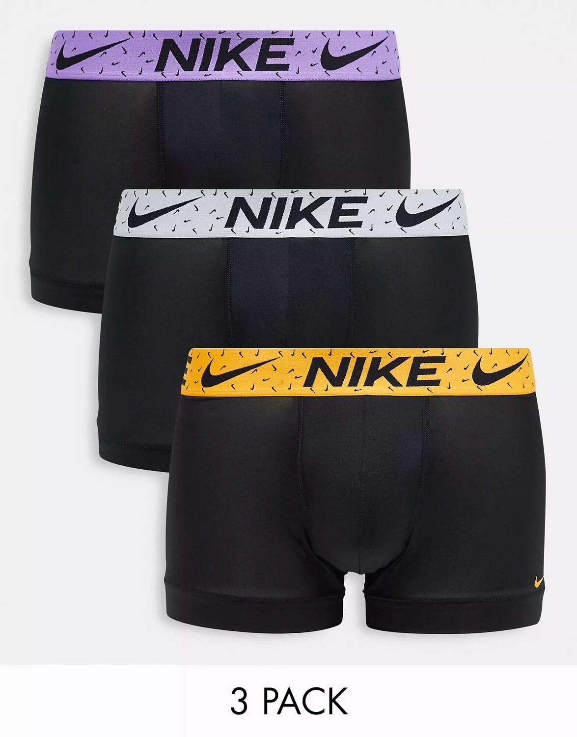 

Черные трусы из микрофибры Nike Dri-Fit с галочкой на поясе (3 шт.)