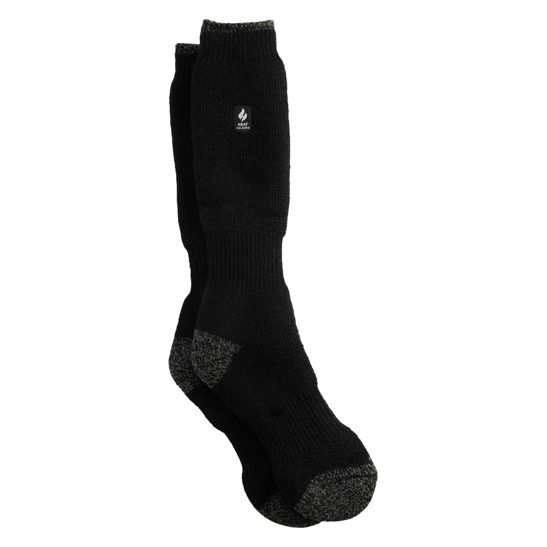 цена Женские однотонные длинные носки Ashley черного цвета с держателями для тепла Heat Holders