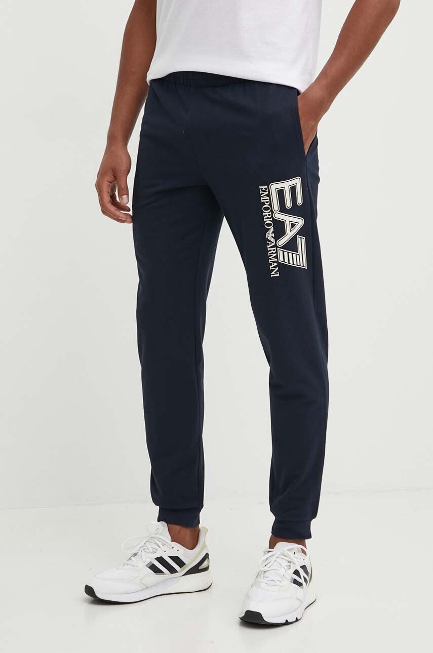 

Хлопковые спортивные брюки EA7 Emporio Armani, темно-синий