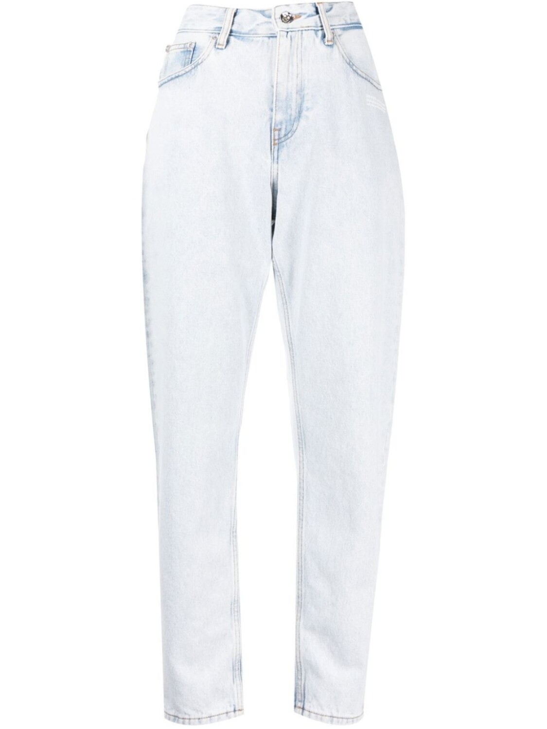 Зауженные джинсы с завышенной талией Off-White, синий
