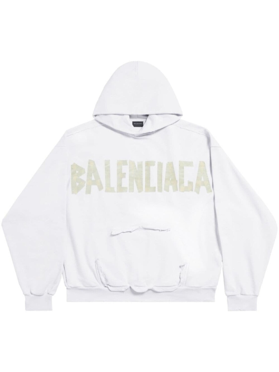 

Balenciaga logo-print cotton hoodie, белый