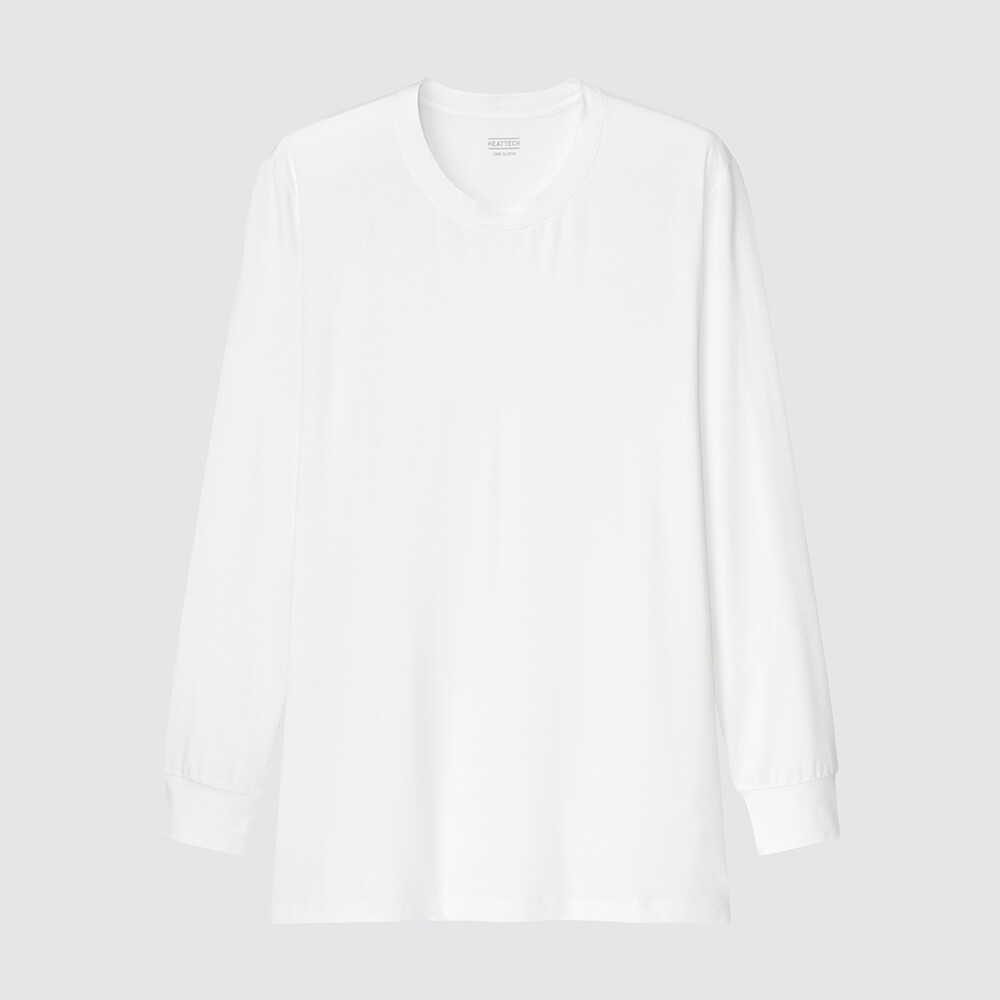 

Мужская футболка Uniqlo HEATTECH с круглым вырезом, жемчужно-белый