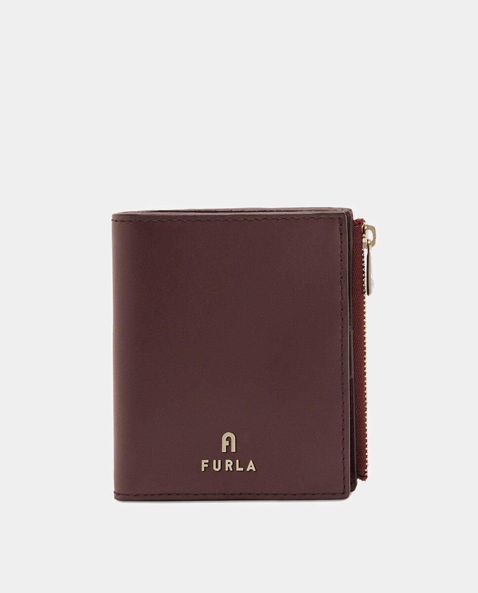 

Мини-кошелек из кожи бордового цвета с логотипом Furla, бордо