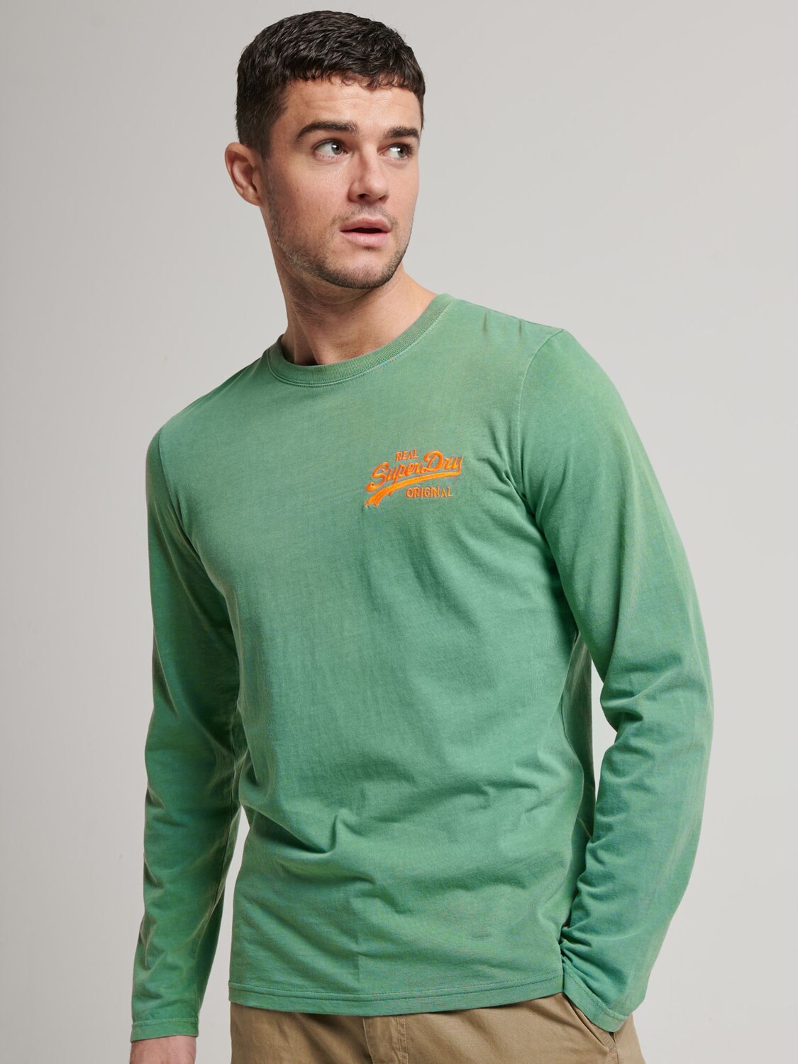 

Неоновый топ с длинными рукавами Superdry Vintage Logo, Гальванизированный зеленый