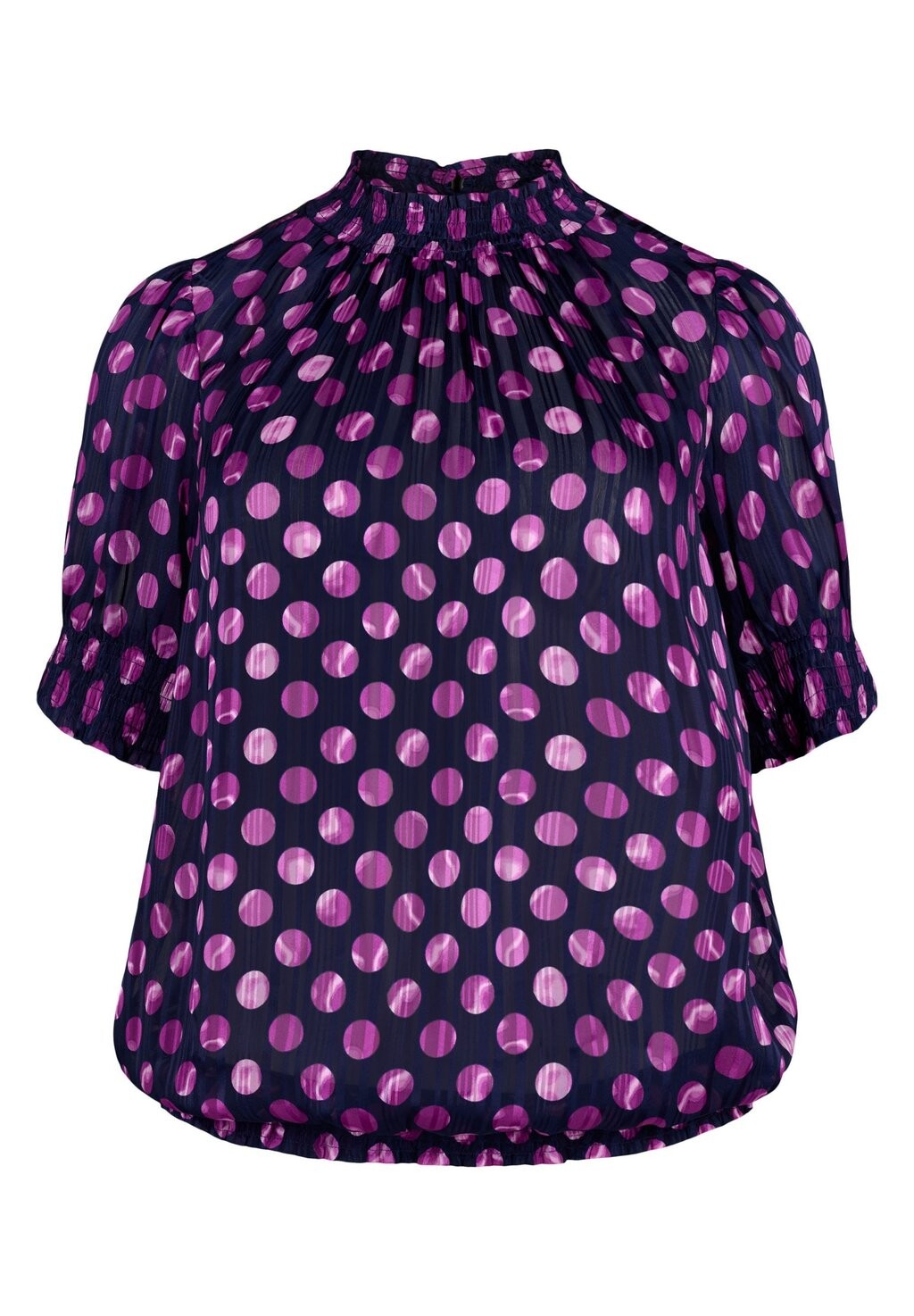 

Блузка KURZÄRMELIGE GESMOK MIT PRINT Zizzi, цвет medieval bl dot aop