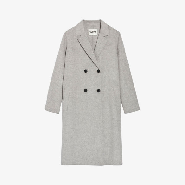 

Галантер двубортное пальто из смесовой шерсти Claudie Pierlot, цвет noir / gris