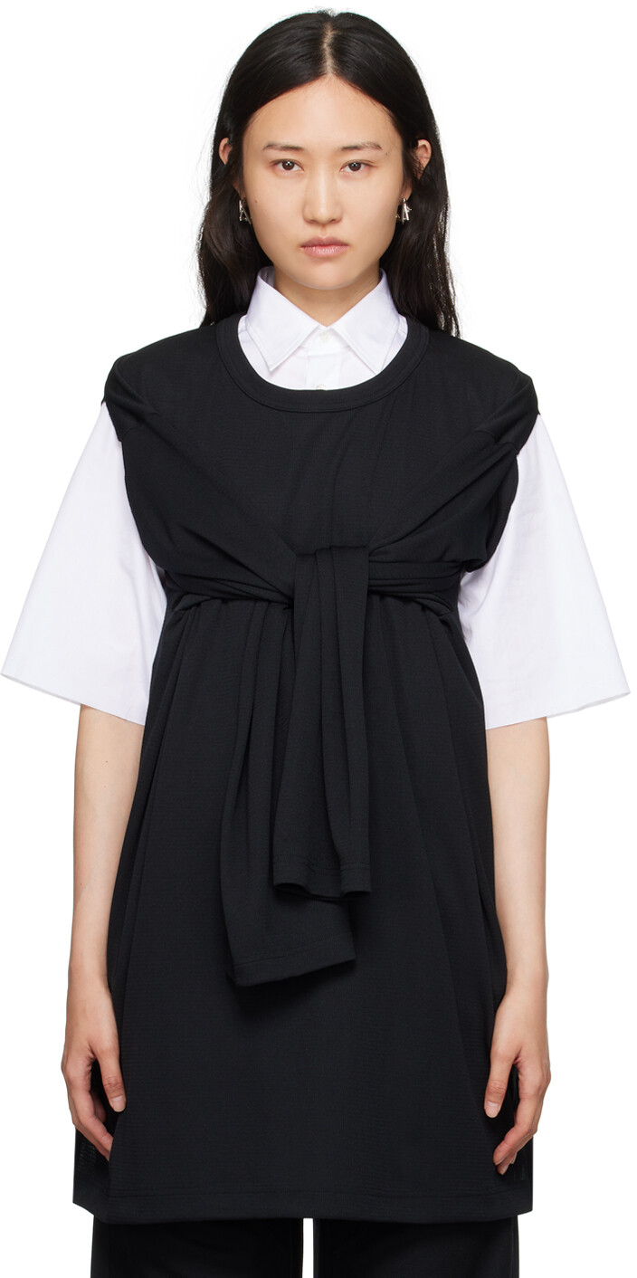 

Черная футболка с длинным рукавом с круглым вырезом Comme des Garçons, Черный