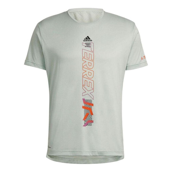 

Футболка Men's adidas Alphabet Logo Printing Round Neck Short Sleeve Japanese Version Green T-Shirt, зеленый