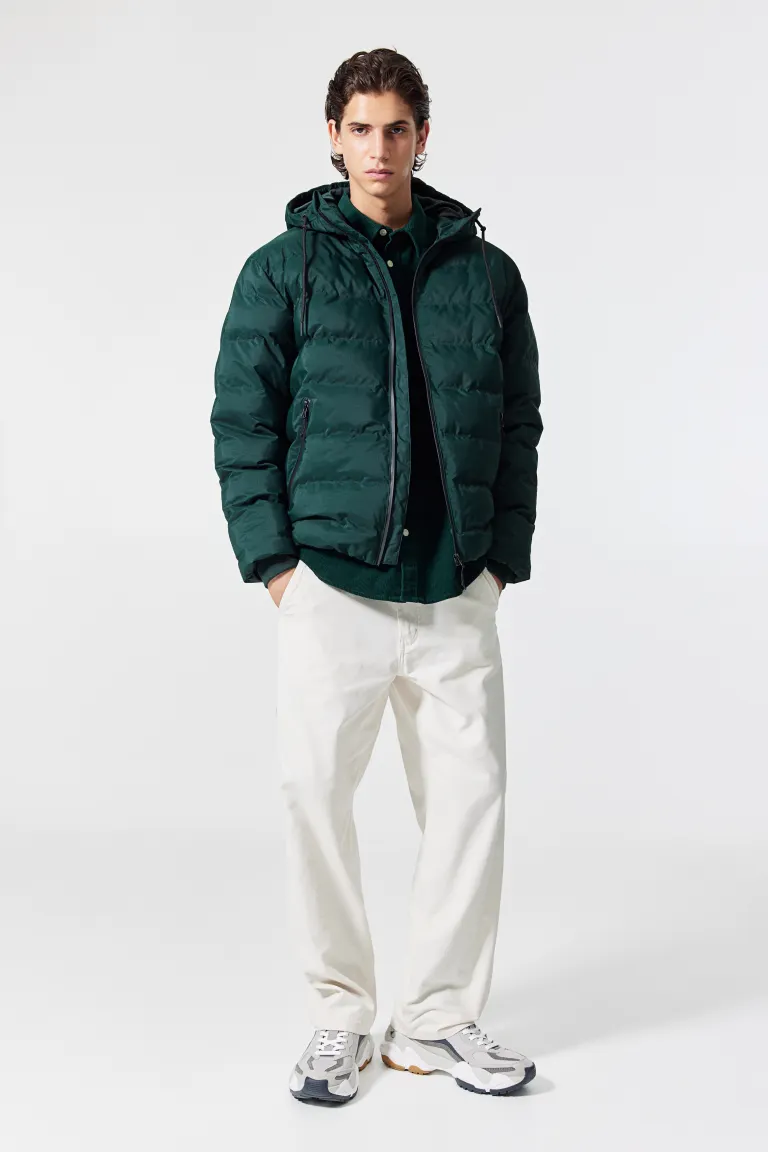 

Стеганая водоотталкивающая куртка H&M, зеленый
