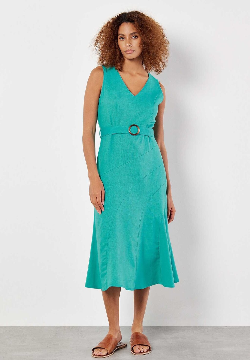 

Повседневное платье BLEND BELTED MIDI Apricot, синий