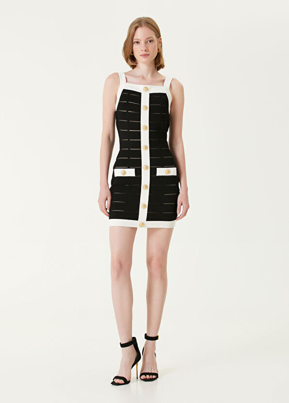 

Мини-Платье из трикотажа Balmain, белый
