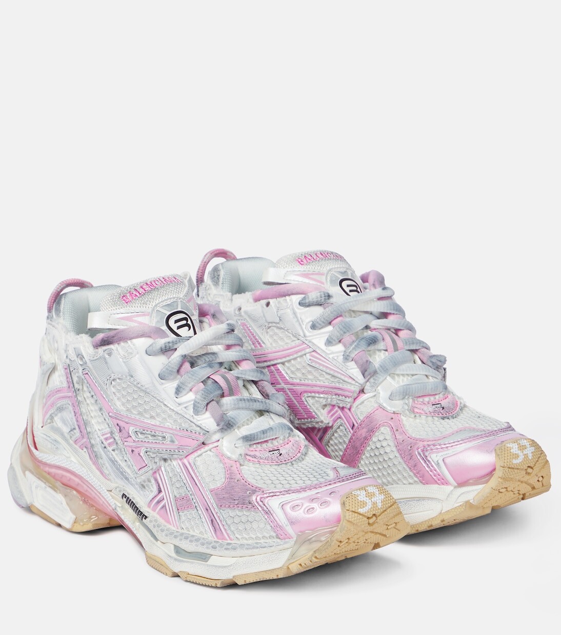 

Кроссовки runner из нейлона с сетчатой отделкой Balenciaga, розовый