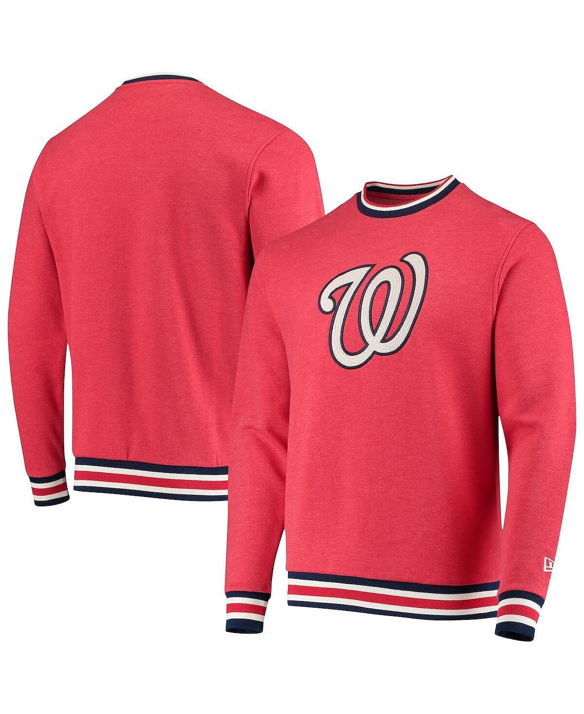 

Мужской пуловер с капюшоном Heather Red Washington Nationals Ringer New Era