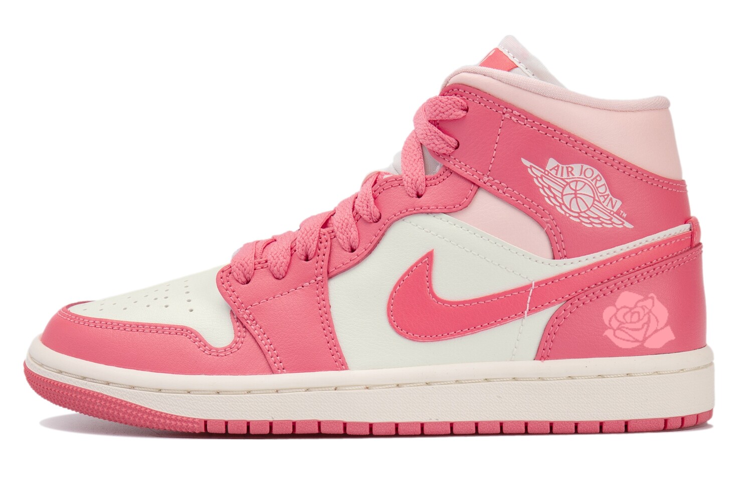 

Баскетбольные кроссовки Air 1 Vintage женские с высоким верхом белые/розовые Jordan, Розовый, Баскетбольные кроссовки Air 1 Vintage женские с высоким верхом белые/розовые Jordan