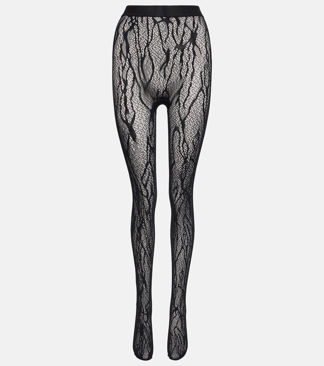 

Кружевные колготки со змеиным принтом WOLFORD, черный