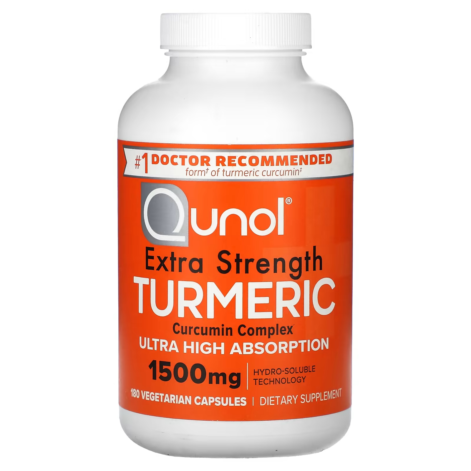 Куркума Qunol Extra Strength 1500 мг, 180 капсул