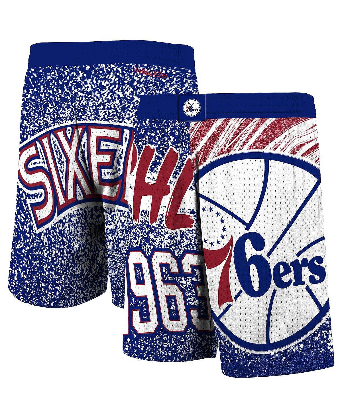 Мужские сублимированные шорты Royal Philadelphia 76ers Hardwood Classics Jumbotron Mitchell & Ness