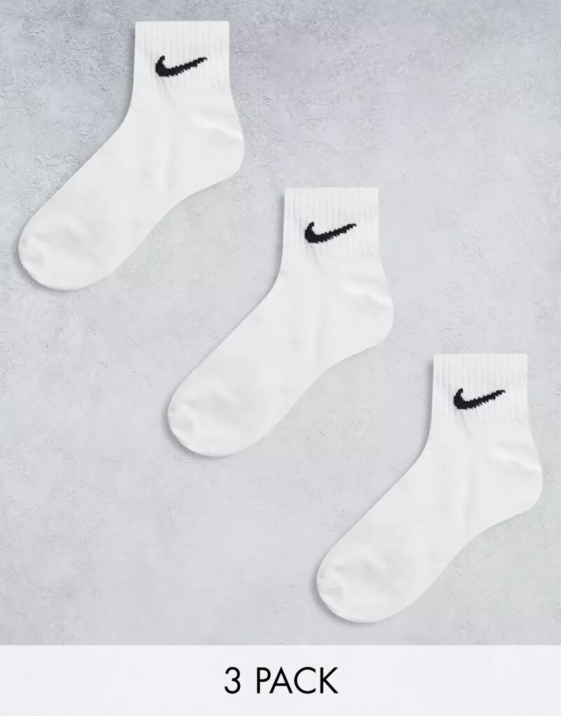 Набор из 3 белых носков унисекс Nike до щиколотки