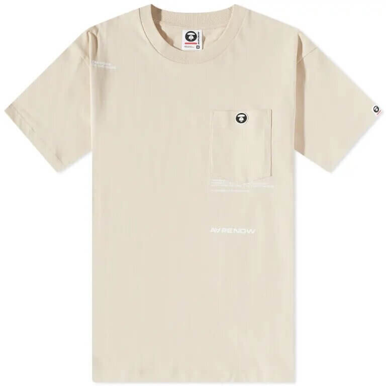 

Футболка Aape Now Silicone Badge Pocket Tee, серый