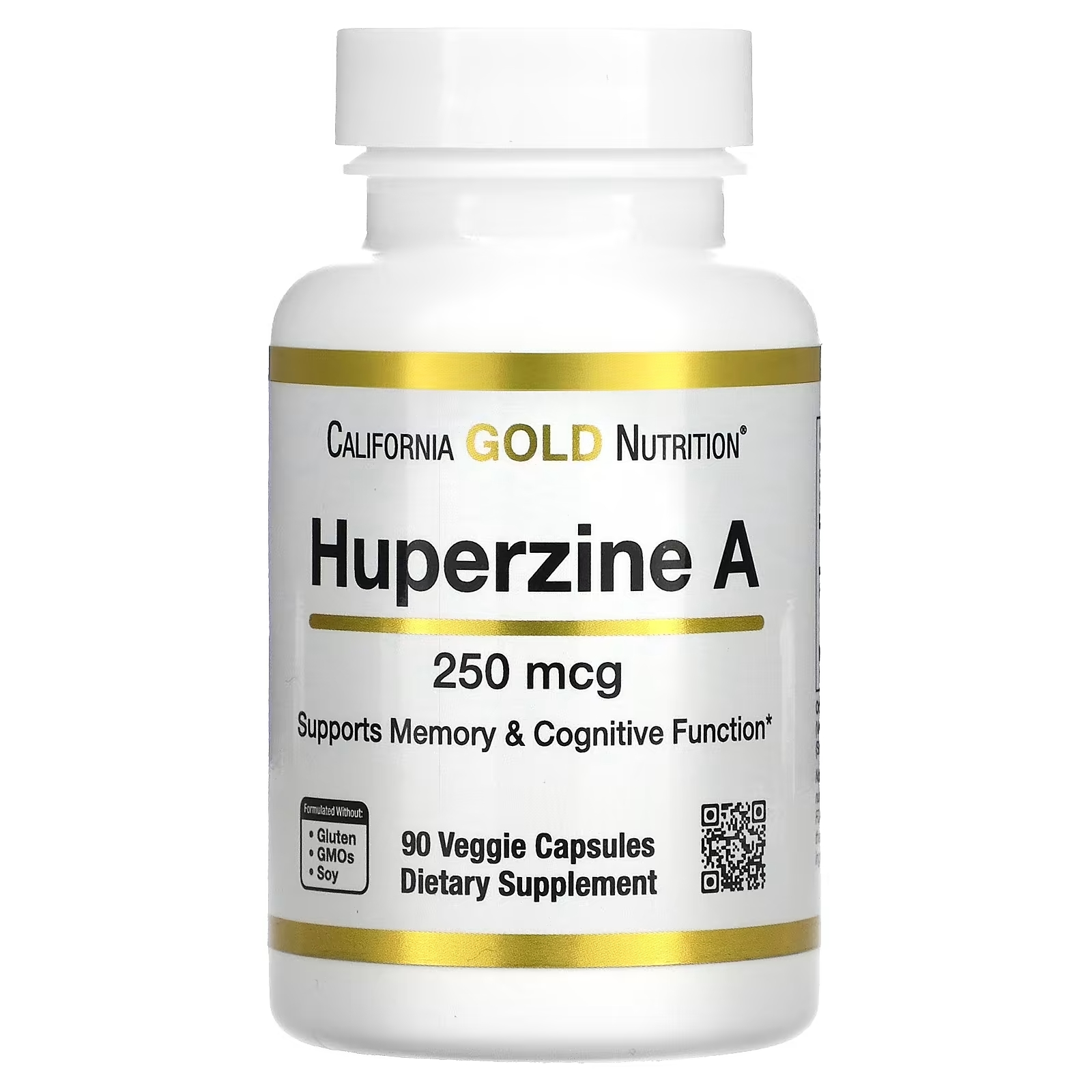 Гуперзин А California Gold Nutrition, 90 растительных капсул california gold nutrition мультивитамины для волос 90 растительных капсул