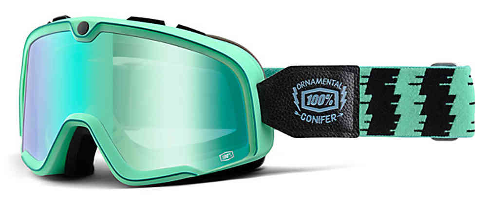 100% Barstow Classic Мотокросс очки, зеленый/черный