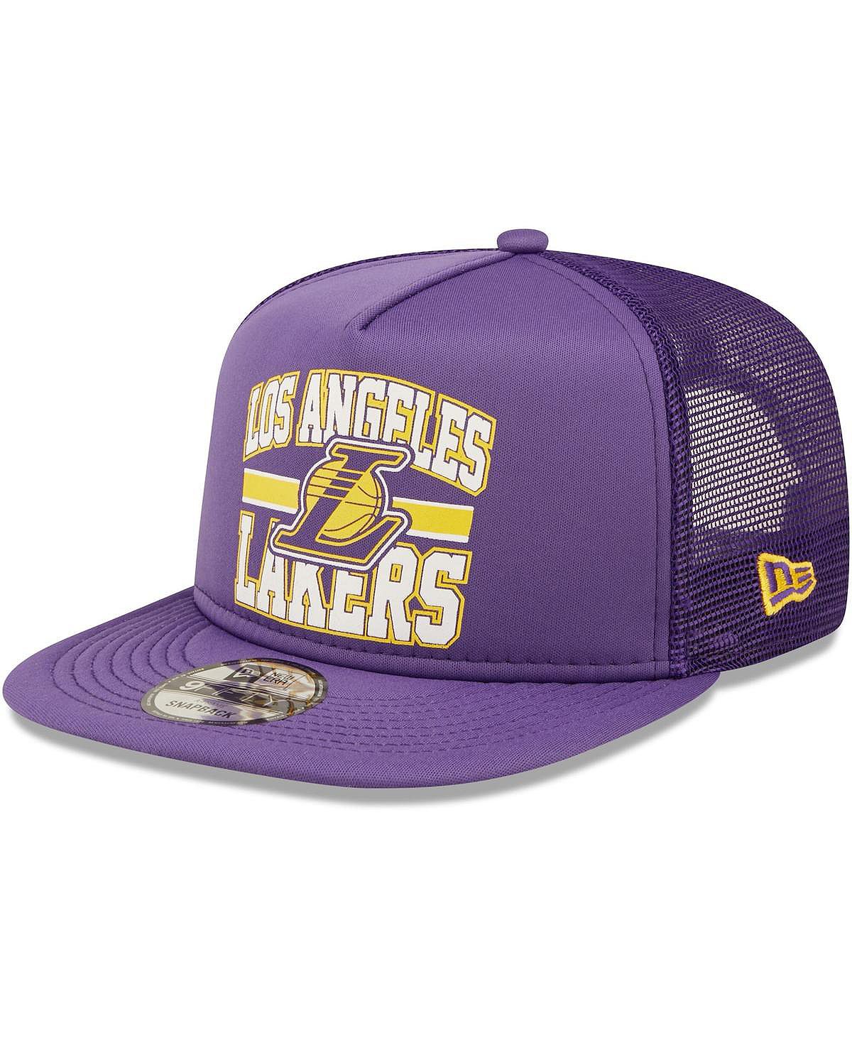 Мужская фиолетовая кепка с логотипом Los Angeles Lakers A-Frame 9Fifty Trucker Snapback New Era