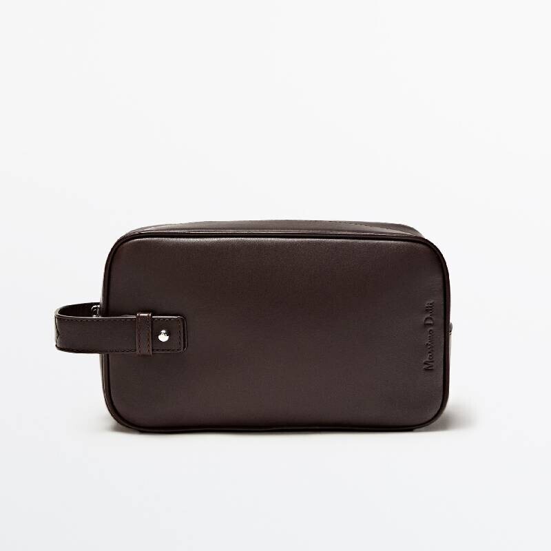 

Сумка Massimo Dutti Leather Toiletry, коричневый