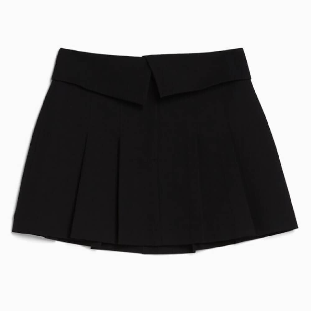 

Юбка Bershka Box Pleat Tailored Mini, черный
