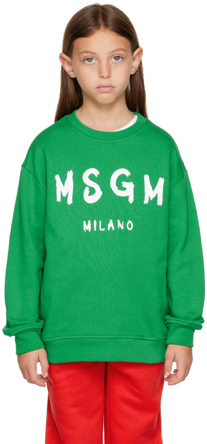 

Детская зеленая толстовка с логотипом MSGM Kids