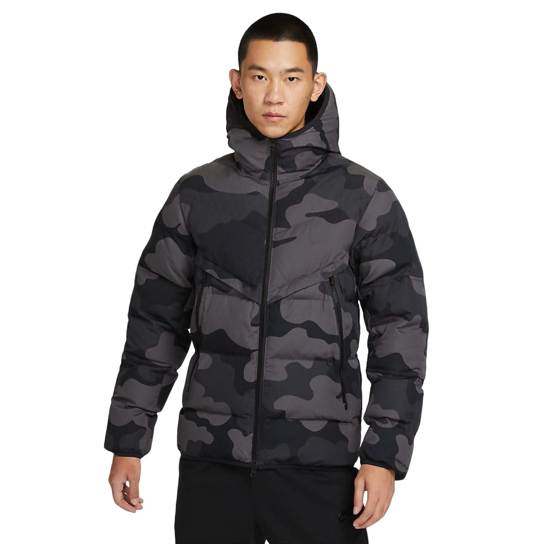Куртка Nike Therma-Fit Windrunner Men's Warm Hooded Camouflage, серый/черный