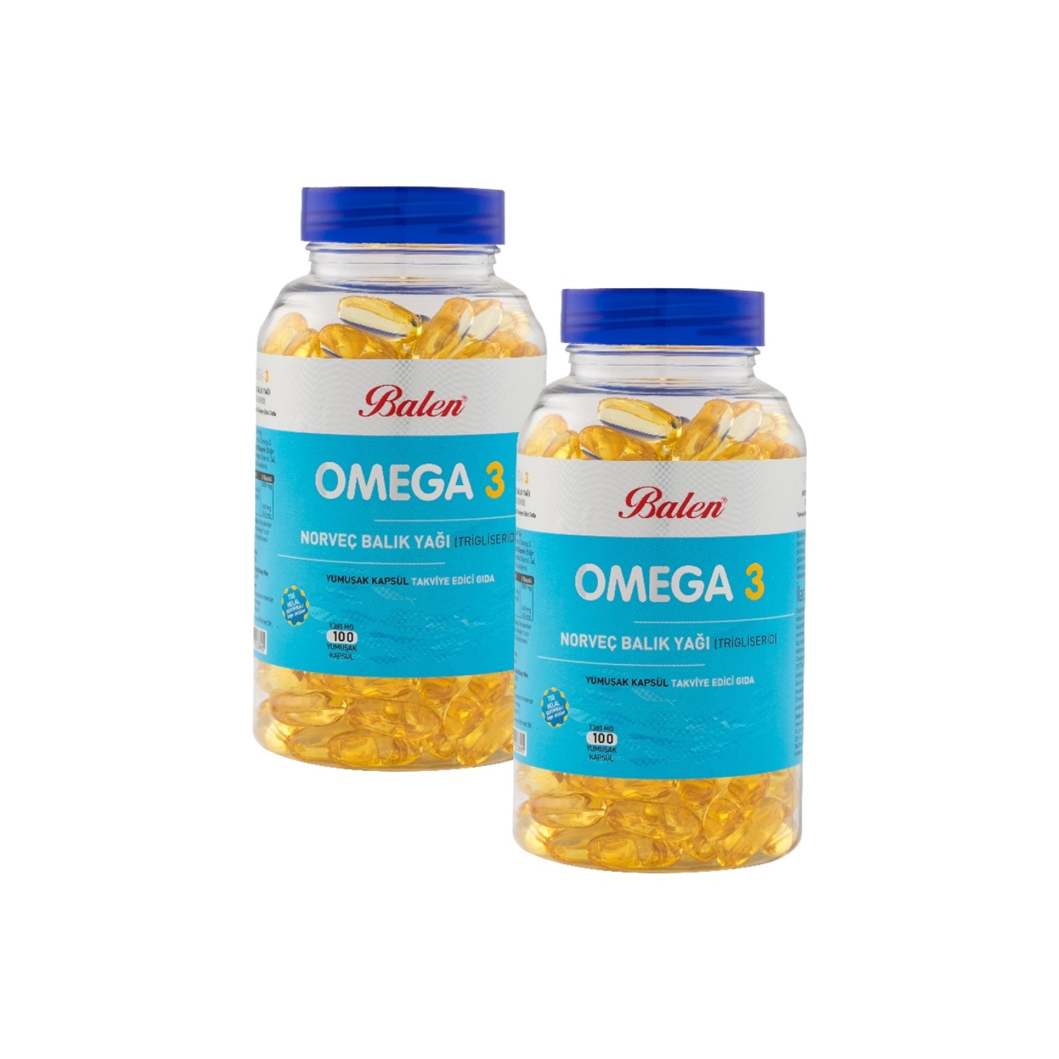 Норвежский рыбий жир Balen Omega-3 (триглицерид) 1380 мг, 2 упаковки по 100 капсул natrol рыбий жир омега 3 1000 мг 90 капсул natrol омега 3