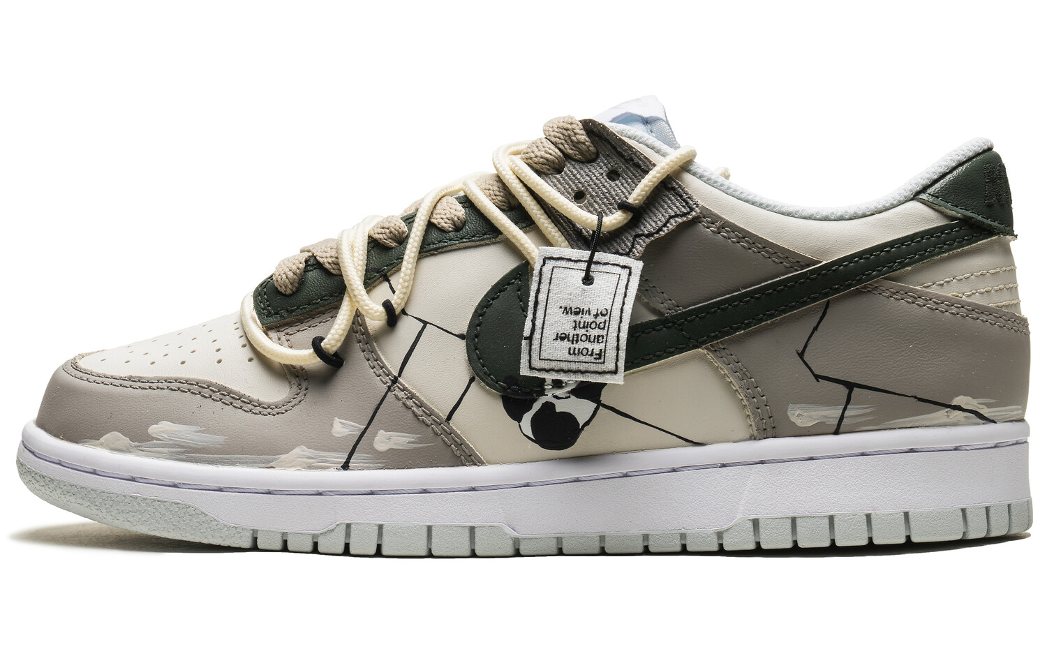 

Кроссовки Nike Dunk Skateboarding Shoes Men Low-top Grey/beige/green, серый