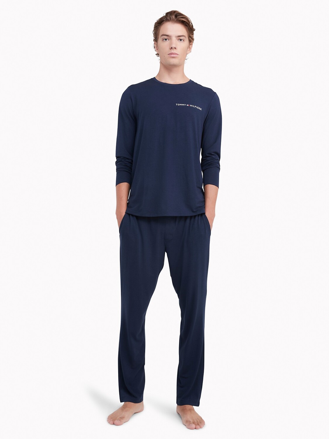 

Cвитшот Tommy Hilfiger lounge stretch crewneck, тёмно-синий