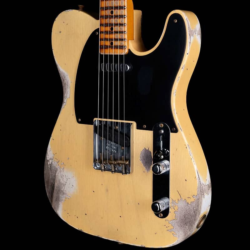 

Fender Custom Shop 1952 Telecaster Heavy Relic обтекаемый U-образный вырез Nocaster Blonde Custom Shop 1952 Telecaster Heavy Relic Streamlined U Neck Nocaster Blonde