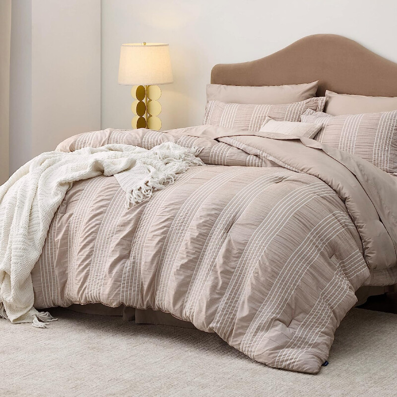 

Комплект двуспального постельного белья Bedsure Full Queen, 8 предметов, бежевый
