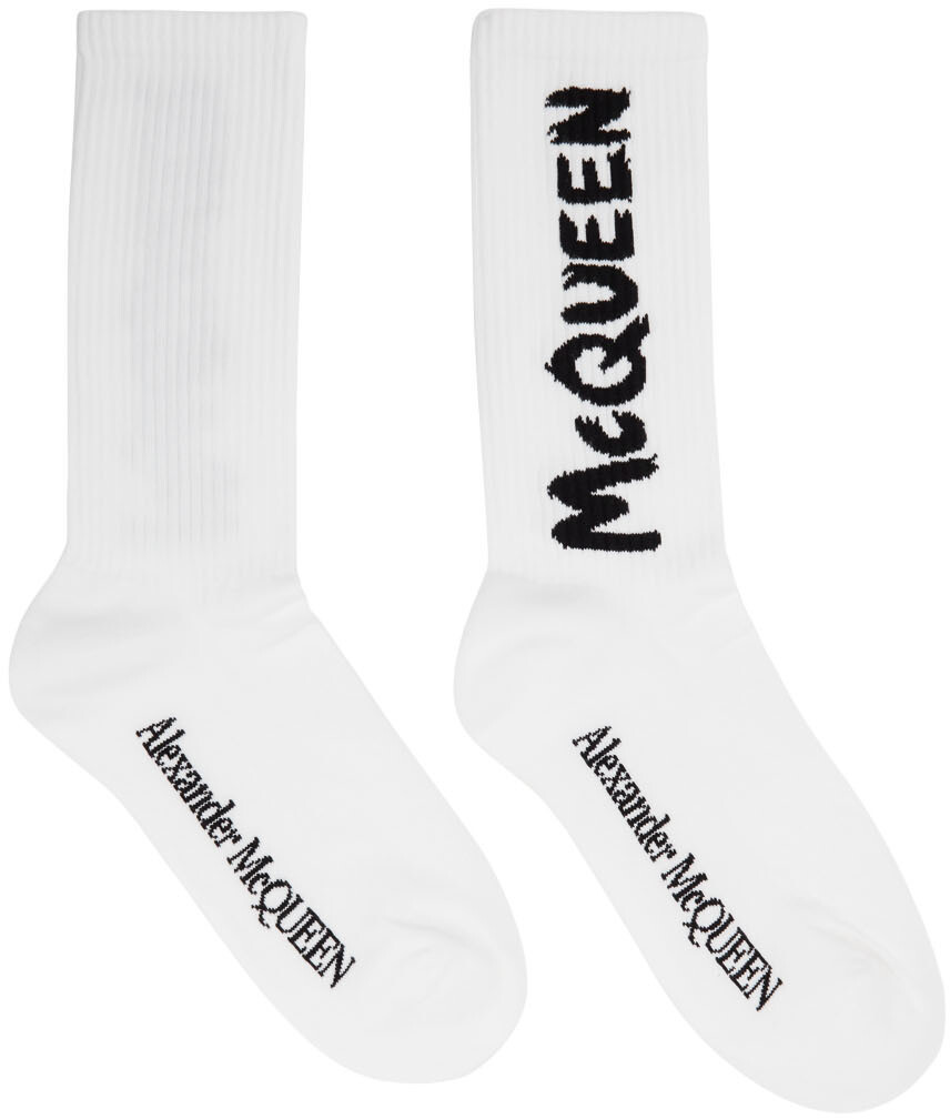 

Белые носки с граффити Alexander McQueen