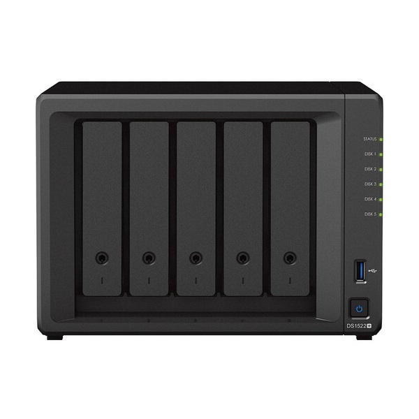 Сетевое хранилище Synology DS1522+ NAS 5 отсеков с 5 дисками по 8Тб, черный - фото