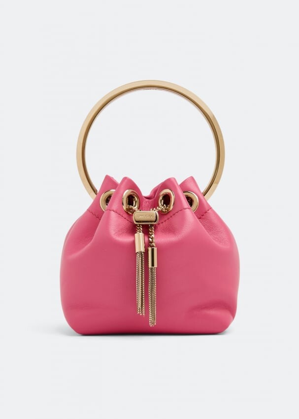 

Сумка JIMMY CHOO Micro Bon Bon bucket bag, розовый