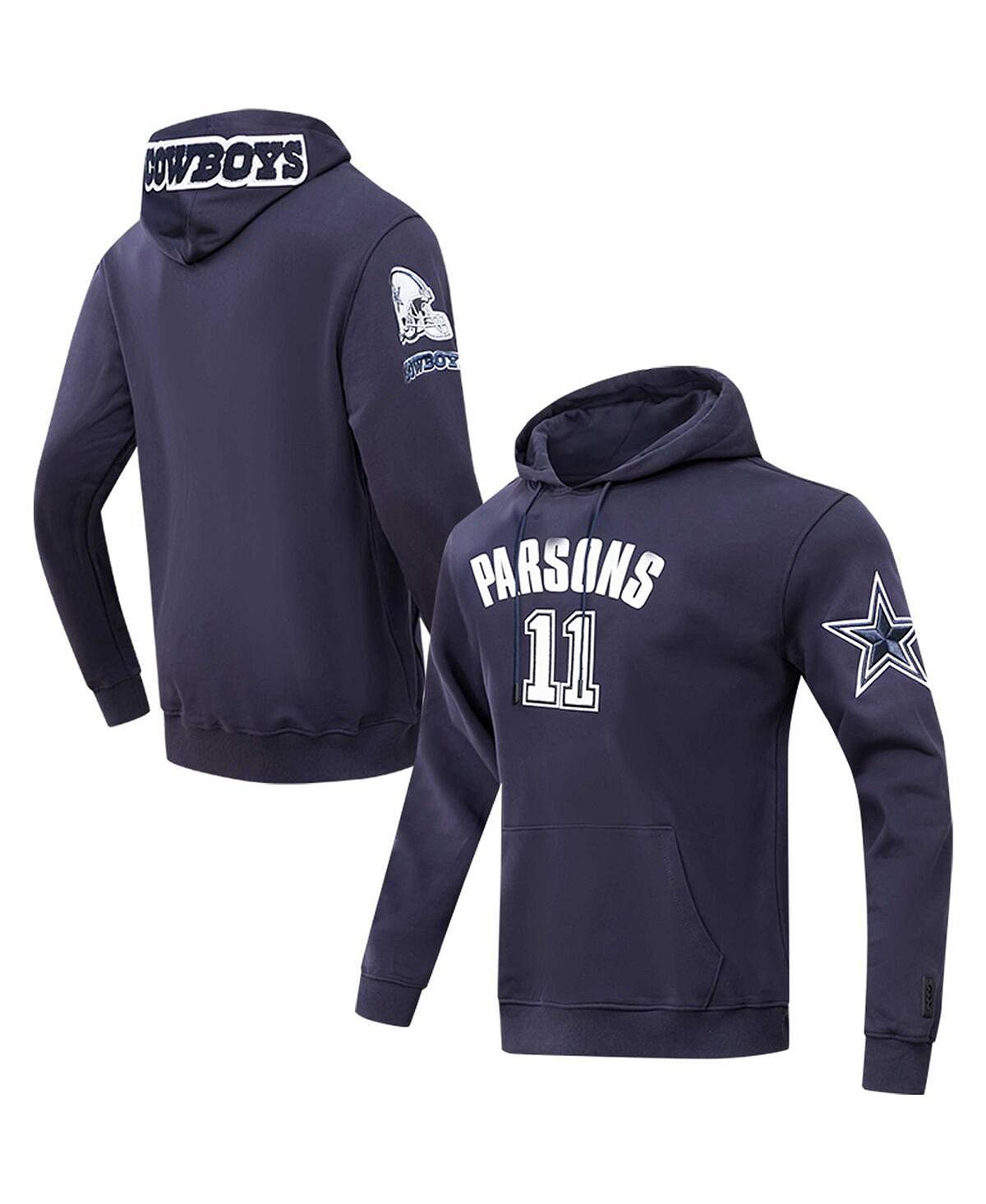 printio лонгслив имя фамилия номер Мужской пуловер с капюшоном темно-синего цвета с именем и номером игрока Micah Parsons Dallas Cowboys Pro Standard