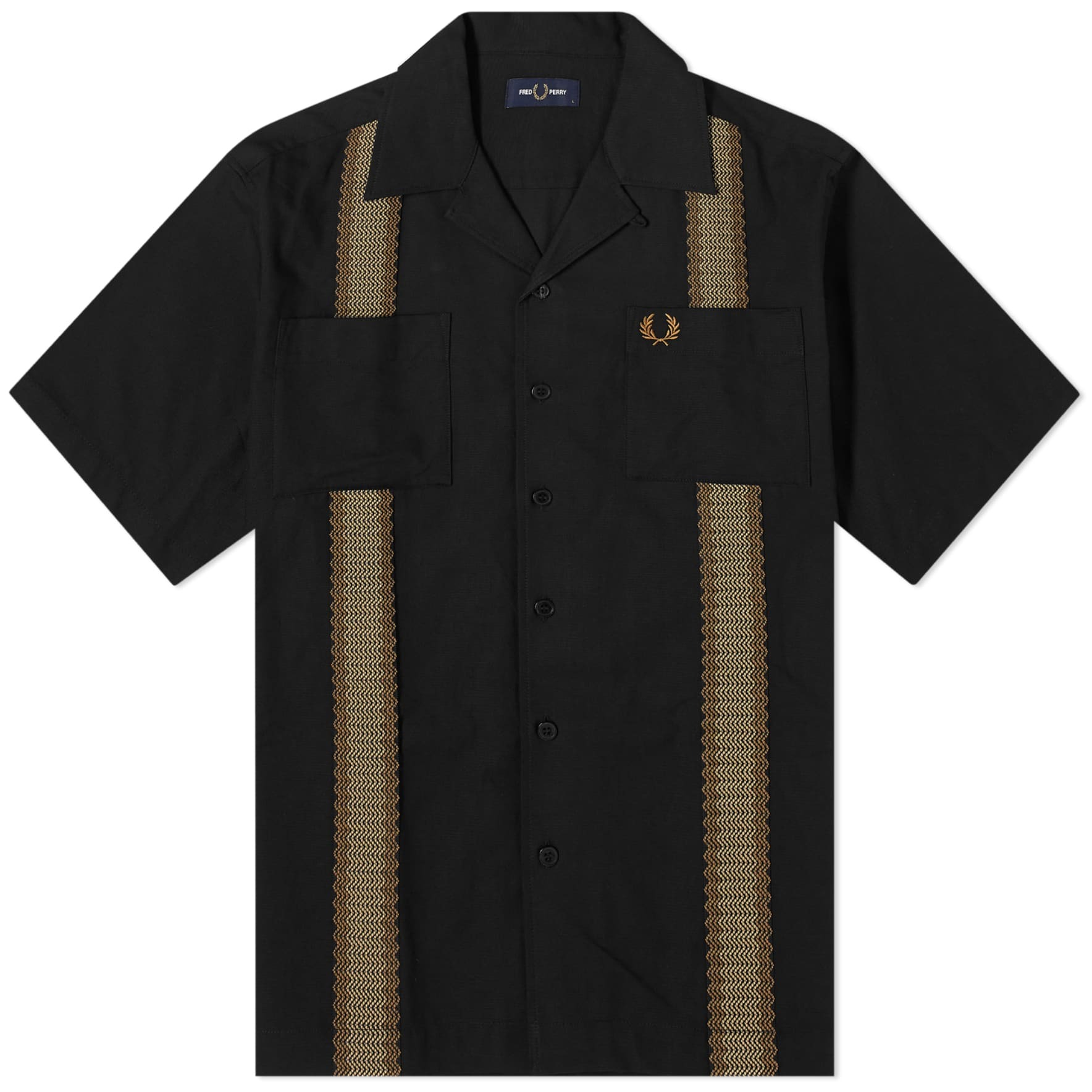 Рубашка Fred Perry Tape Short Sleeve Vacation, черный футболка fred perry contrast tape ringer красновато коричневый серый