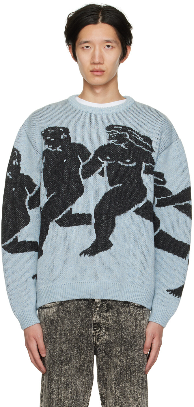 

Эксклюзивный синий свитер SSENSE In-Depends Day Sweater Carne Bollente