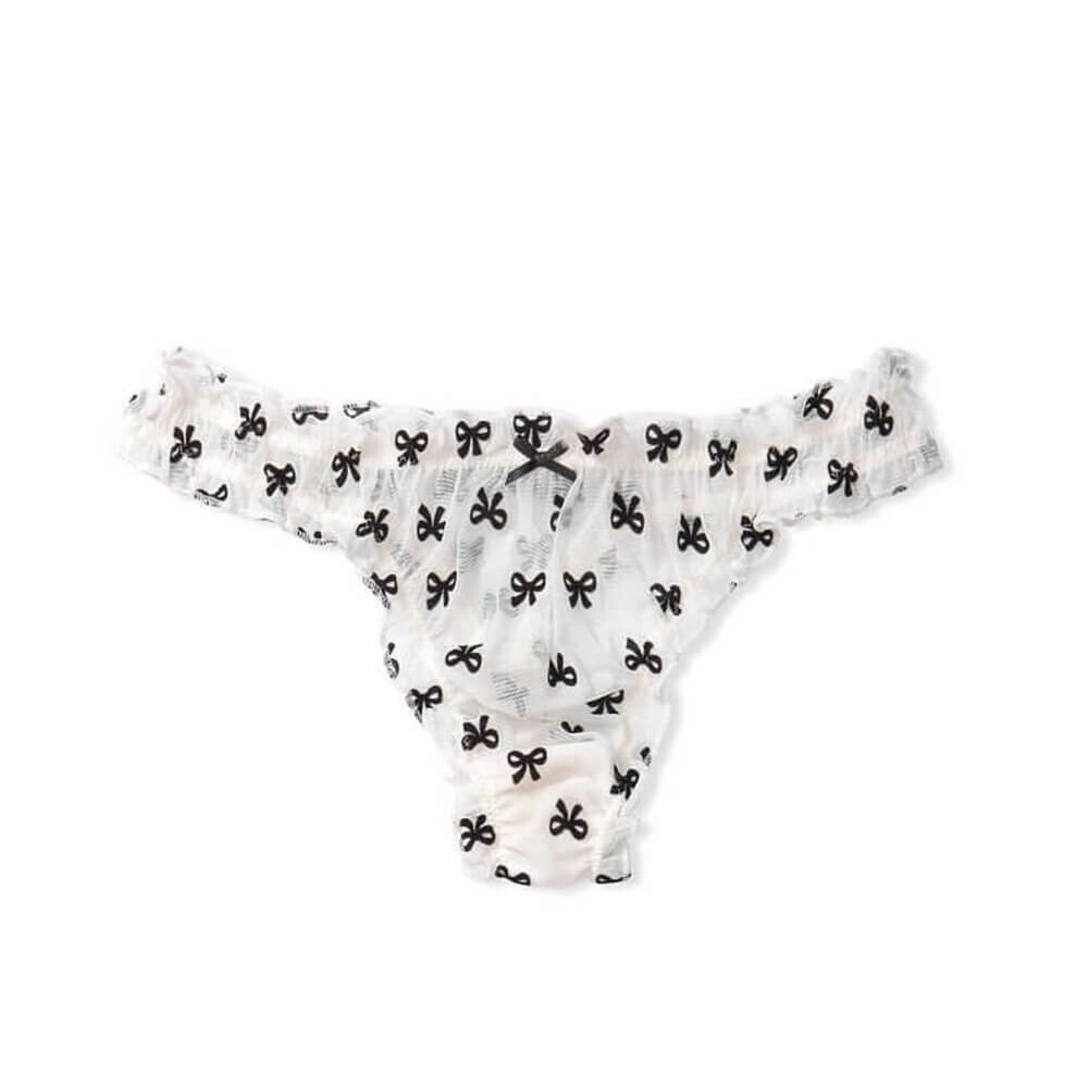 

Стринги Victoria`s Secret Lace Thong, чёрный/белый
