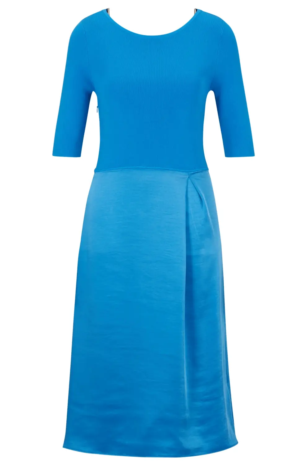 

Платье BOSS Mixed-material With Satin Skirt Part, голубой