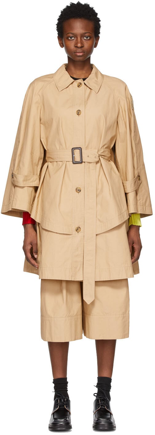 

1 Moncler JW Anderson Khaki Тренч трапециевидной формы в стиле милитари Dungeness Moncler Genius, Хаки