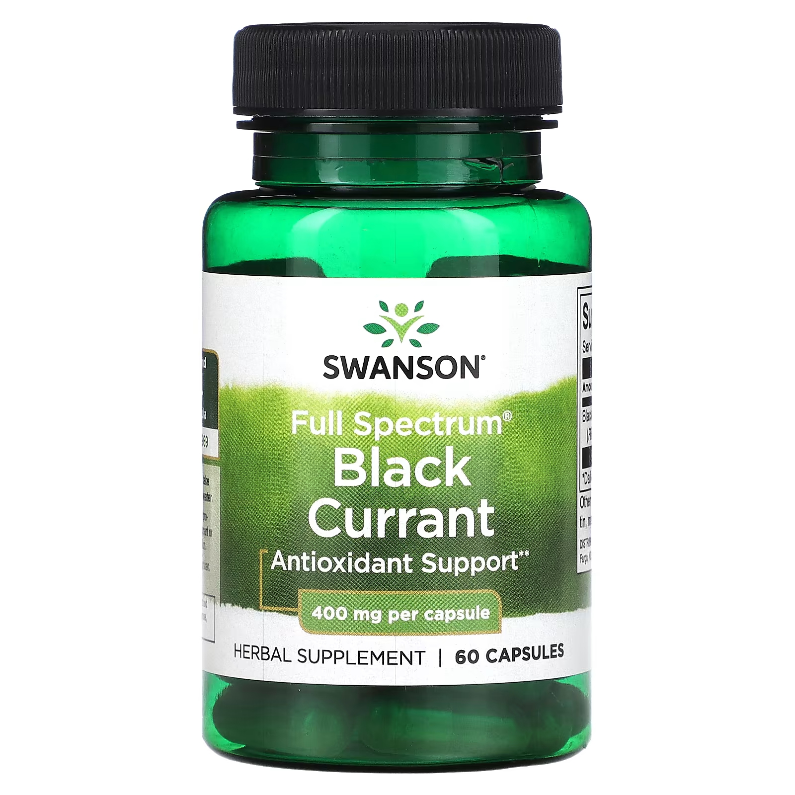 Растительная добавка Swanson Full Spectrum черная смородина, 60 капсул swanson комплекс из фиолетовых фруктов и овощей 60 вегетарианских капсул