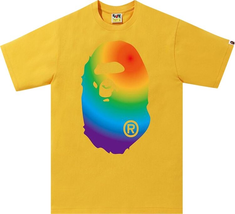 

Футболка BAPE Rainbow Big Ape Head Tee 'Yellow', желтый