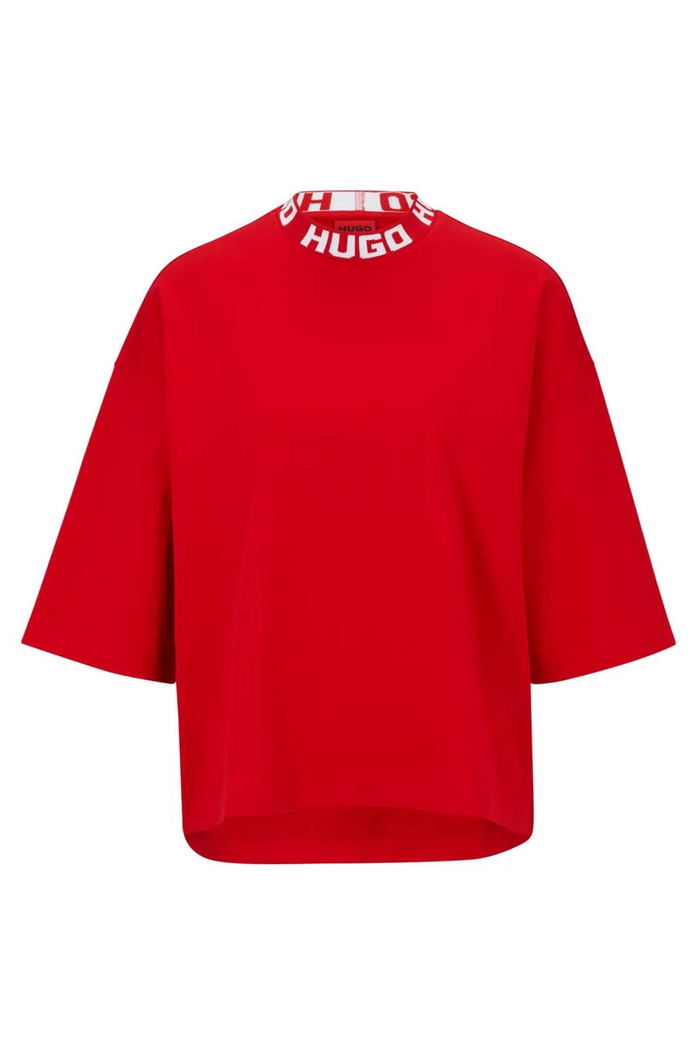 

Футболка Boss Cotton Jersey Relaxed Fit Logo Collar, светло-розовый