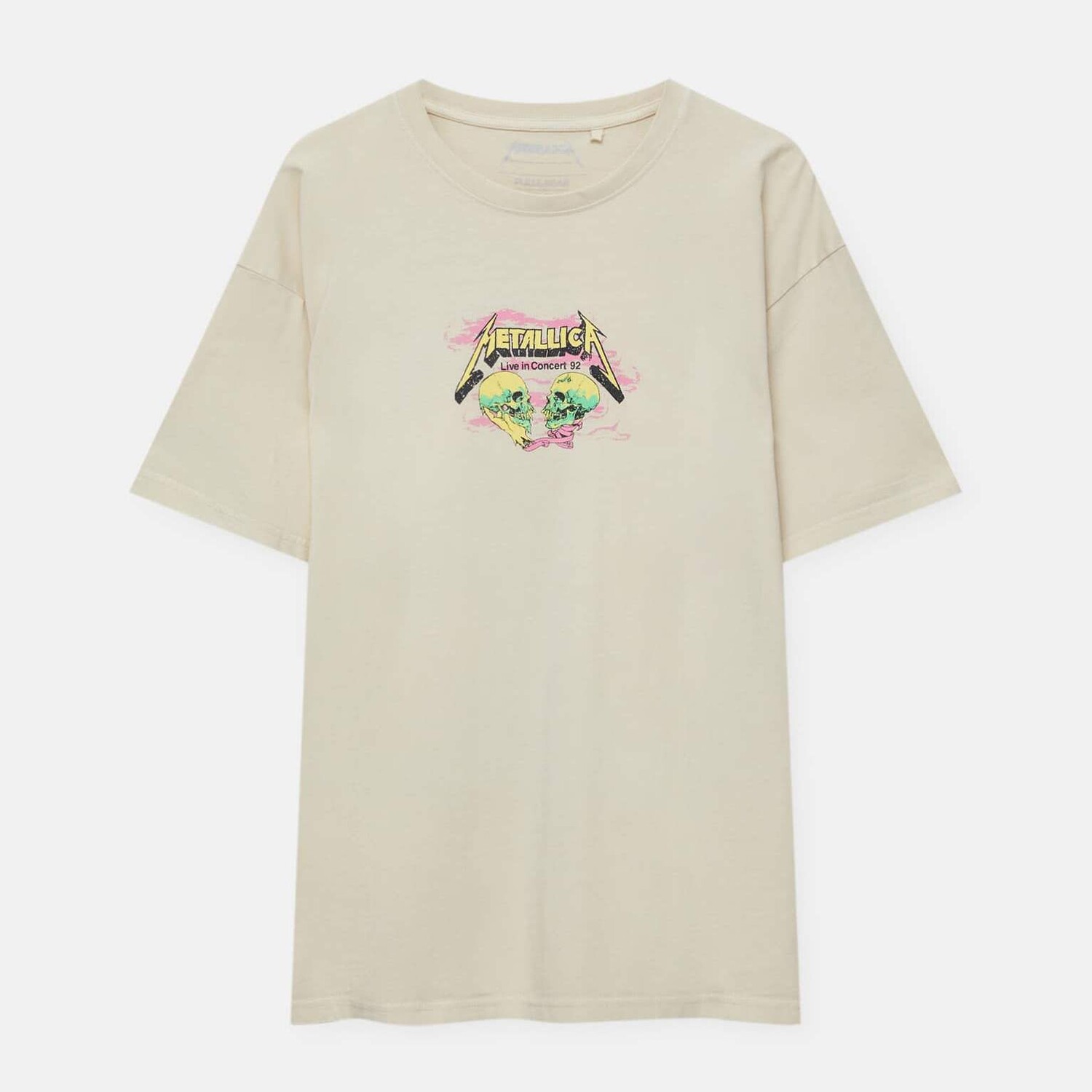 

Футболка Pull&Bear Short Sleeve Metallica, бежевый