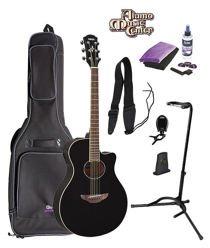 

Yamaha APX600BL Thinline Cutaway Акустическая/Электрогитара, черный комплект с сумкой для переноски Yamaha APX600BL Thinline Cutaway /Electric Guitar, Bundle w/ Gig Bag